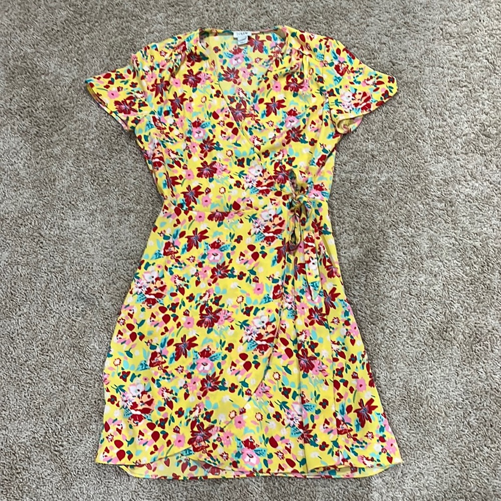 J Crew Floral wrap dress